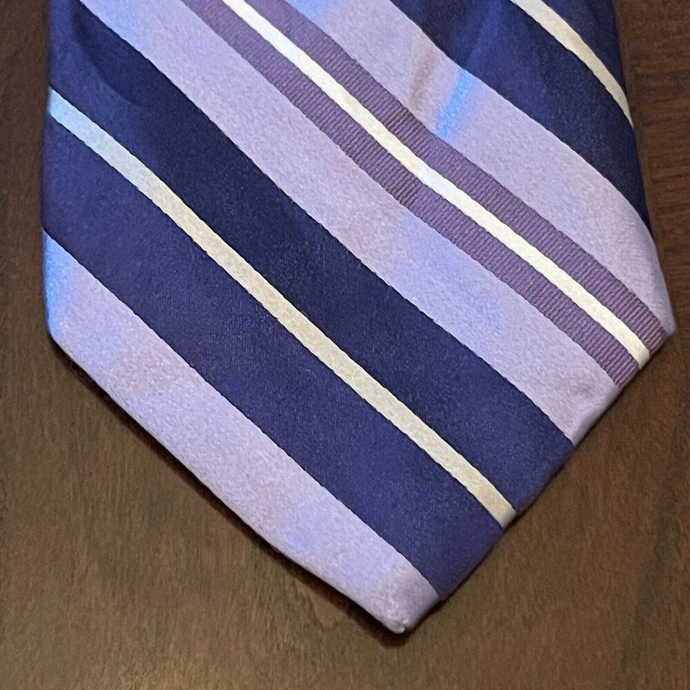 Vintage Express Design Studio Blue Purple 100% Imported Silk Made In USA